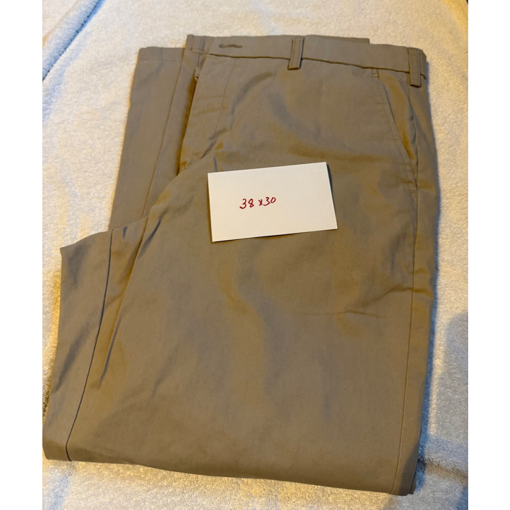 Men's Tan Cotton Casual Dress Pants Size 38x30